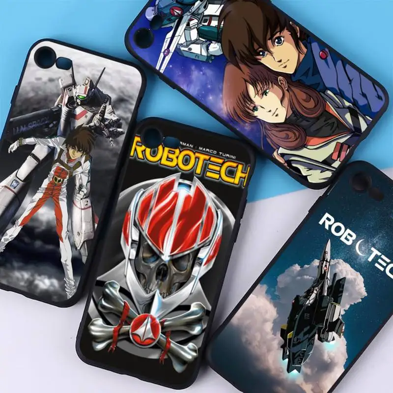 

POP MART Cartoon R-ROBOTECHS Phone Case For iPhone 14 11 12 13 Mini Pro XS Max Cover 6 7 8 Plus X XR SE 2020 Funda Shell