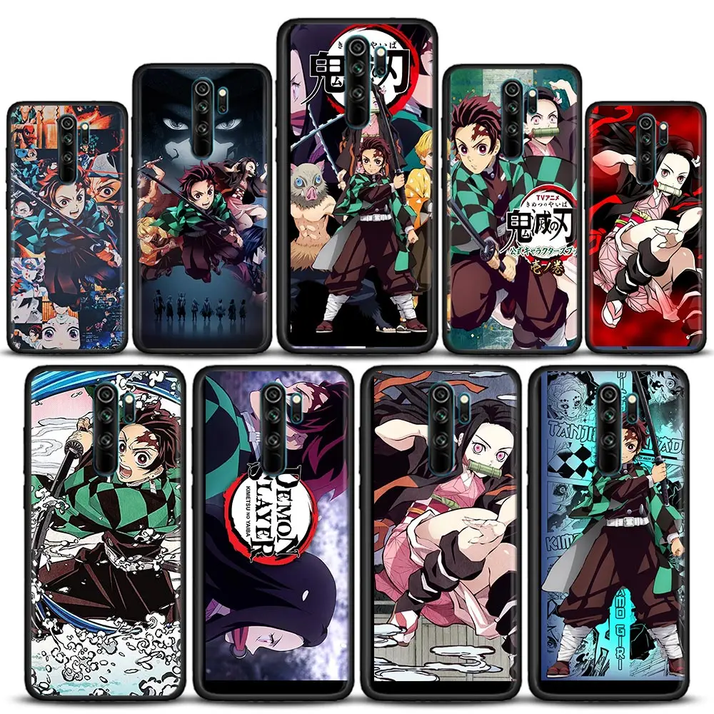 

Phone Case for Redmi 6 6A 7 7A Note 7 8 8A Case 8T Note 9 9S Pro 4G 9T Soft Silicone Cover Cartoon Japan Anime Demon Slayer