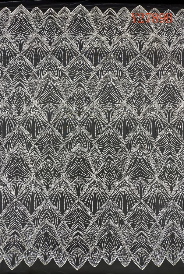 

Luxury Beads Sequins Embroidery Tulle Meah Lace Latest African Lace Fabric 2023 Ready Goods Ivory Wedding Lace Fabric 1 Yard