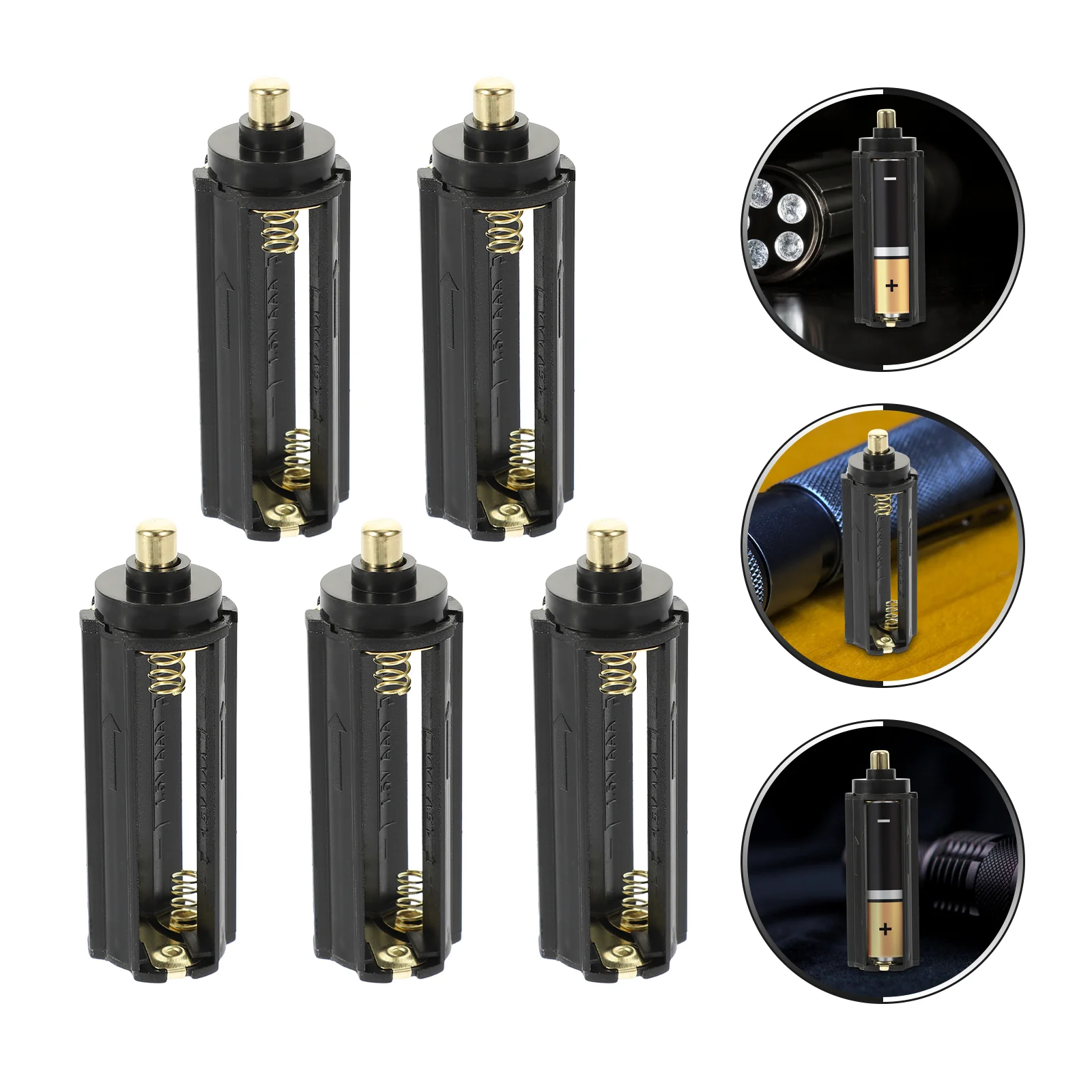 

5pcs AAA Holder Storage Adapter Case Box for Flashlight Lamp Black