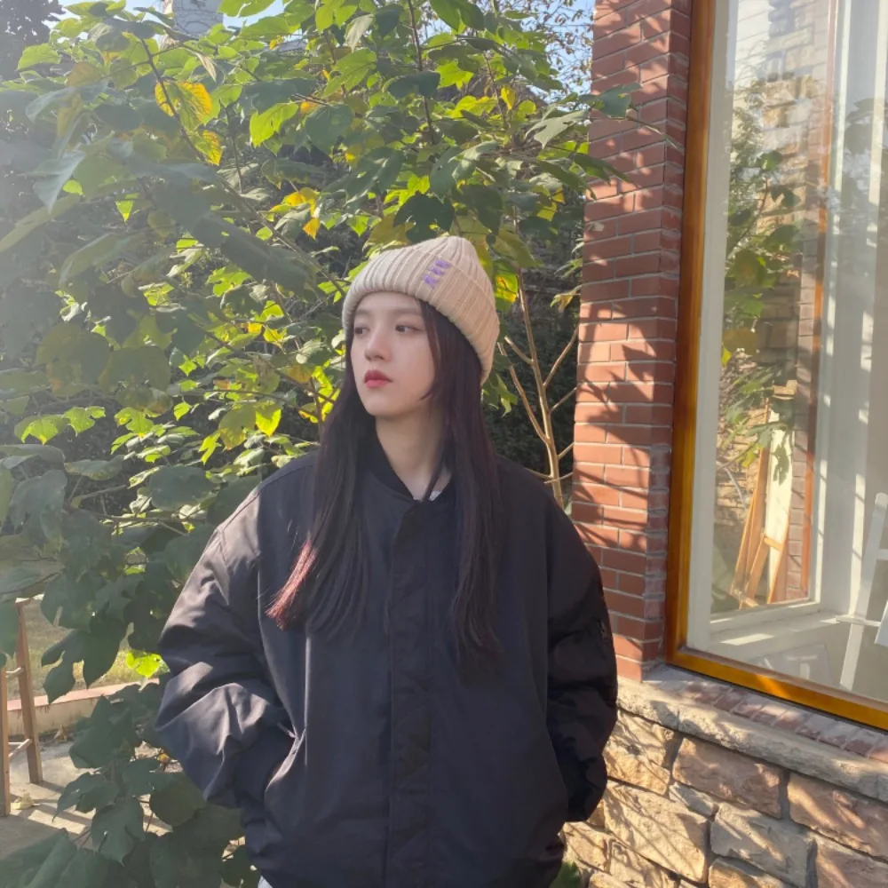 

Casual Winter Cool Handsome Elastic Unisex Korean Style Beanies Women Knitted Hat Solid Color Man Hat