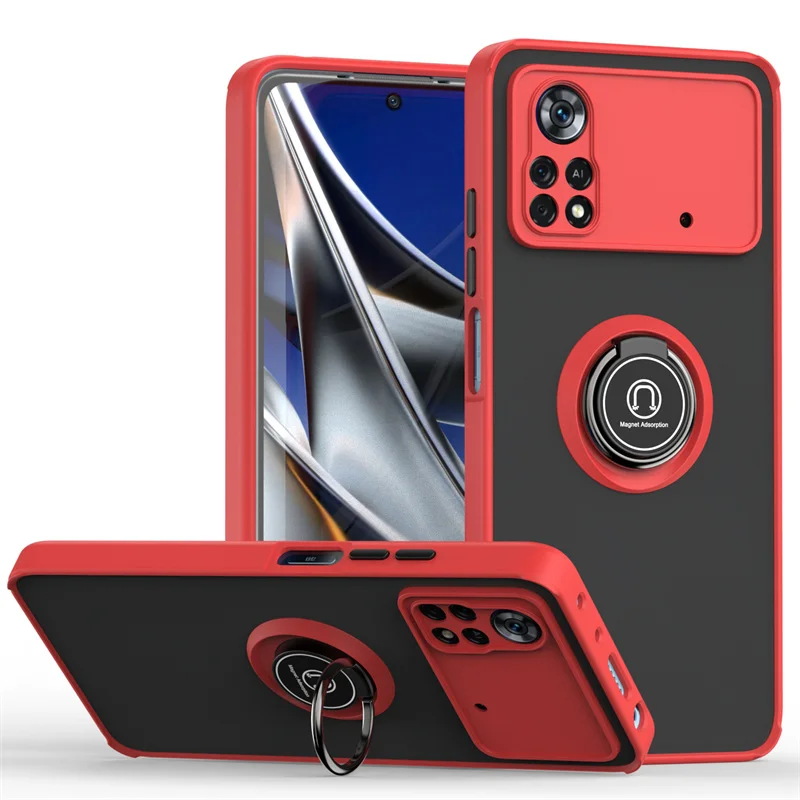 

For Xiaomi Poco X4 Pro 5G Case Armor Shockproof Cases For PocoPhone X4Pro PocoX4 Pro Poko X 4 Pro Magnetic Ring Stand Back Cover