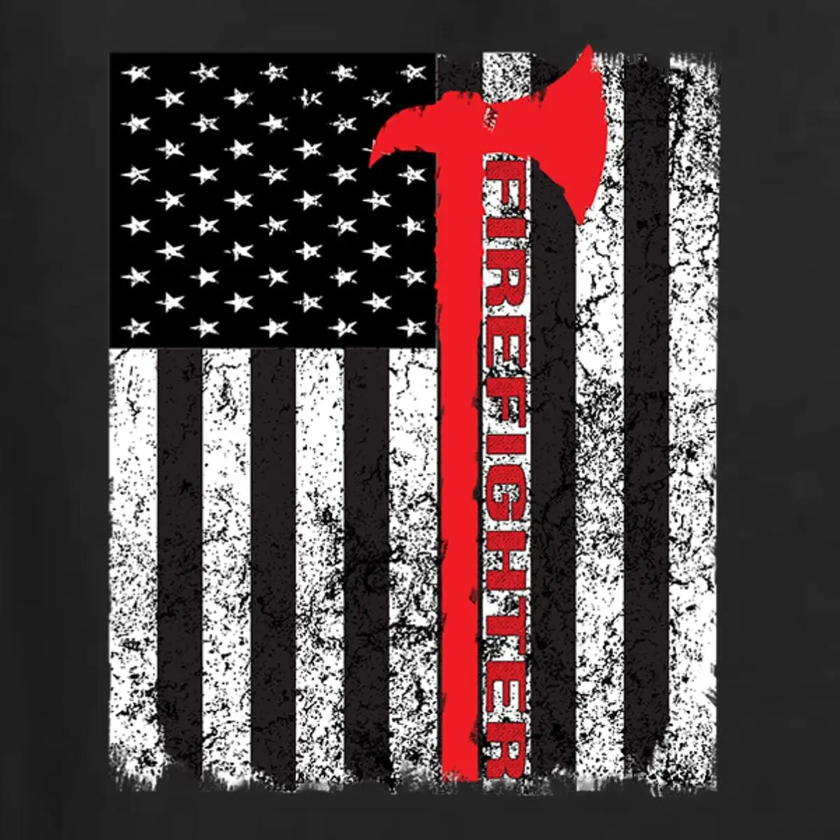 „American Strażacy” z czerwonym topórem i flagą Americana/American Pride” Męska koszulka graficzna