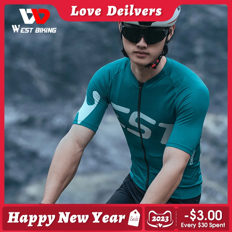 

WEST BIKING Men Women Cycling Jersey Summer MTB Road Bike Short Sleeve Pro Bicycle Team Racing Clothes Breathable Sweatshirt