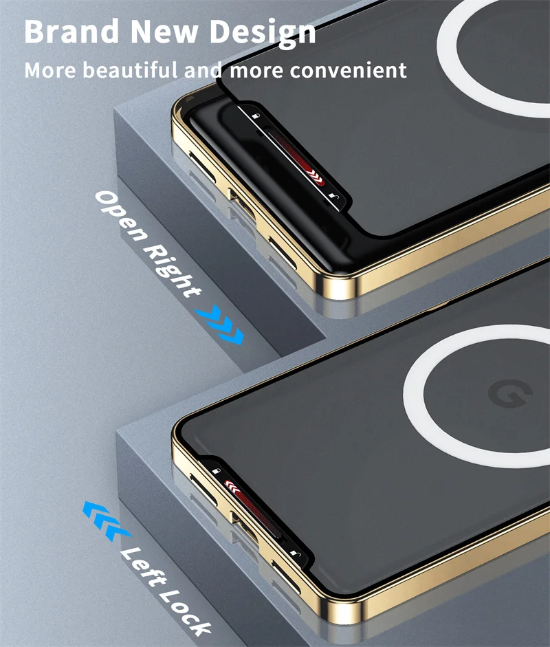 for Google Pixel 7 7Pro 7 Case Aluminum Alloy Frame Translucent Frosted Magnetic Magnet Back Cover for Magsafe Wireless Charging