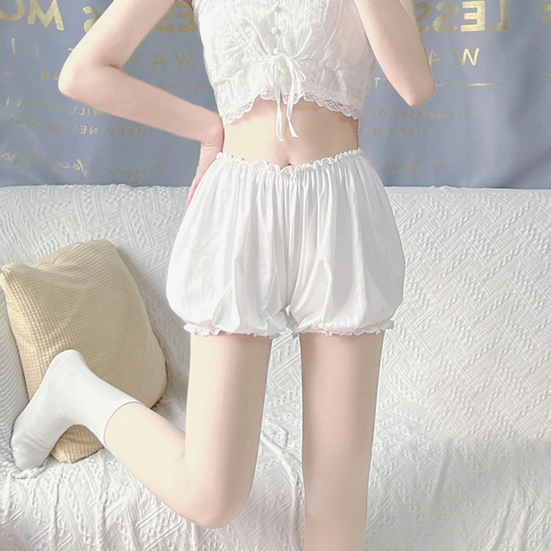 Однотонные повседневные женские кружевные шорты с высокой талией