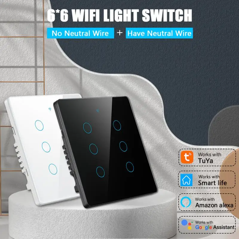 

Умный выключатель с сенсорной панелью, Wi-Fi, 4x4