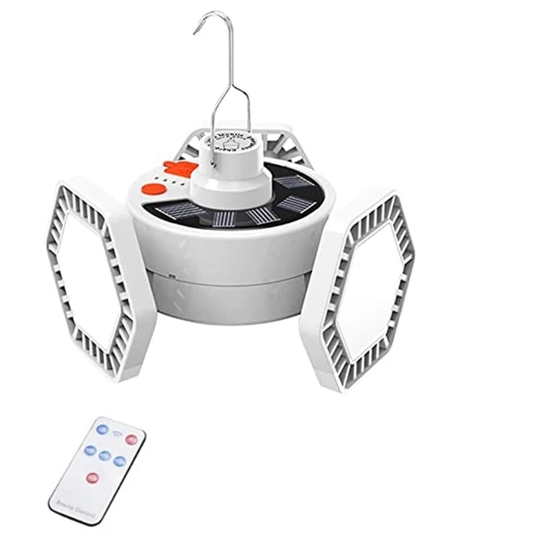 

Hot-Solar Camping Lamp,Portable Tent Lamp With Hanging Hook,Remote Control Camping Lantern,For Emergencies,Camping,Hiking