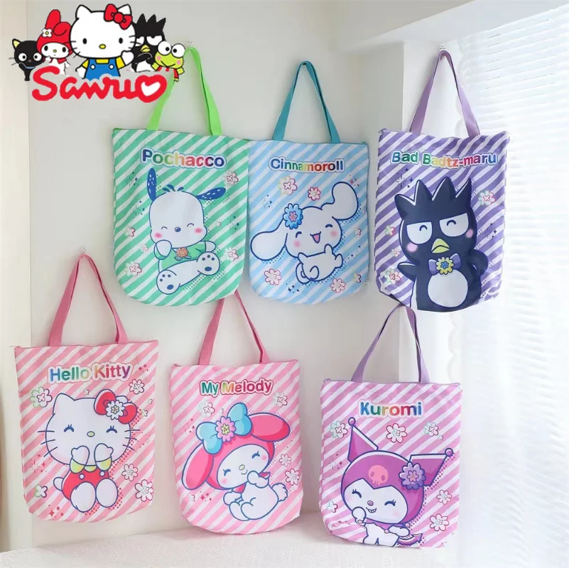 

Sanrio Melody Kuromi Hello Kitty Cinnamoroll Pochaccoins Canvas Bag Girly Heart Shoulder Bag A4 Student Tuition Bag Shopping Bag