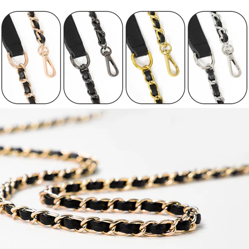 

100/120cm Metal Bags Chain Gold Silver Buckles Women Shoulder Strap For Bags Replace Crossbody Chain Bag Strap Accessories