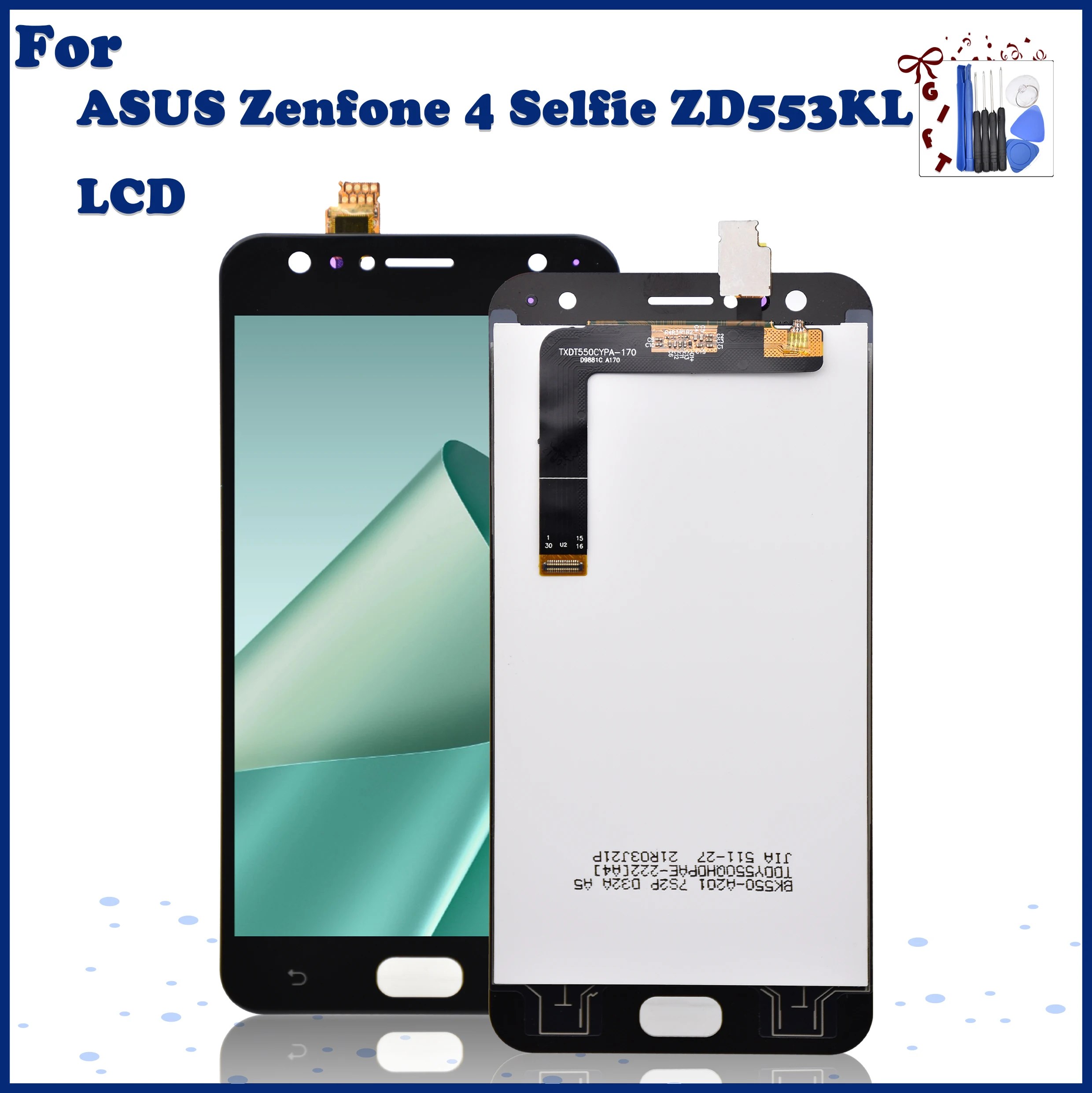 ЖК-дисплей с сенсорным экраном для ASUS Zenfone 4 Selfie ZD553KL, X00LD, 5,5 дюймов, в сборе, с рамкой