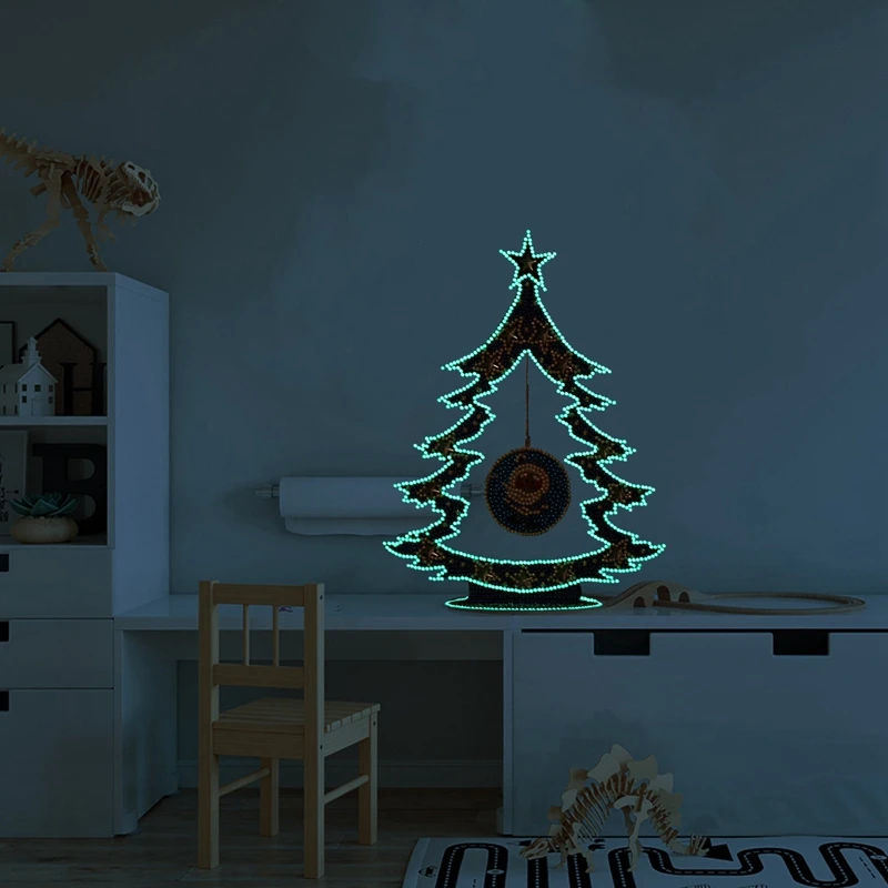 Практичная светящаяся Рождественская елка 5D алмазная живопись настольное