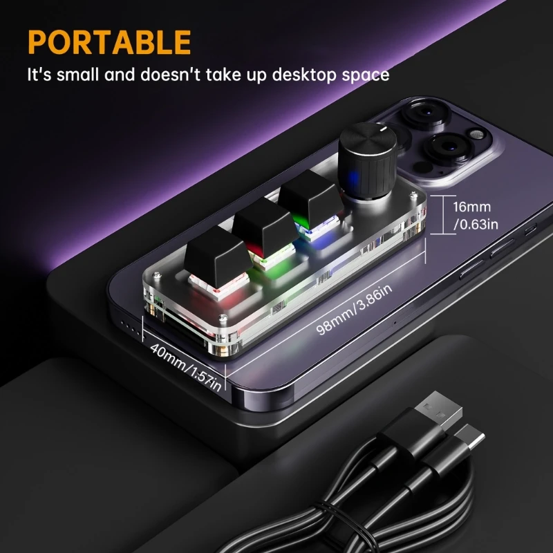 Беспроводная клавиатура Механическая макроклавиатура с 3 настраиваемыми