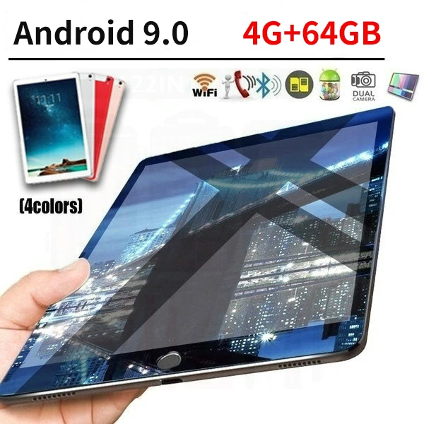 New Hot sales 10.1 Inch Android 9.0 Tablet PC 4GB RAM+64GB ROM 5000mAh Battery Gaming Tablet PC 4G Phone Tablet