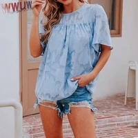 loose short sleeved lace women blouses chiffon blouses clothes fashion summer shirt tops sexy casual solid women shirt blusa new