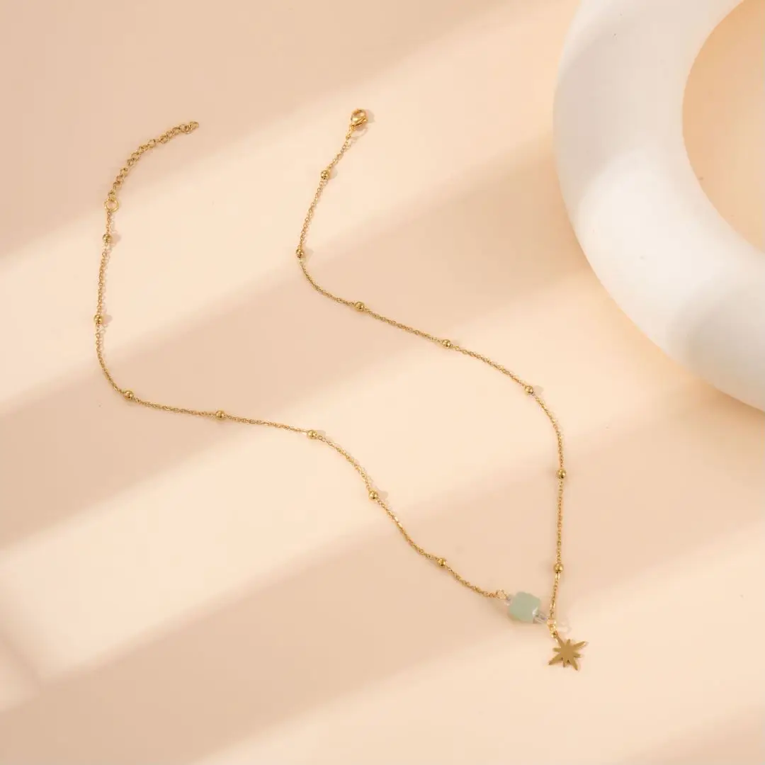 Модная позолоченная подвеска в виде звезды из нержавеющей стали для женщин