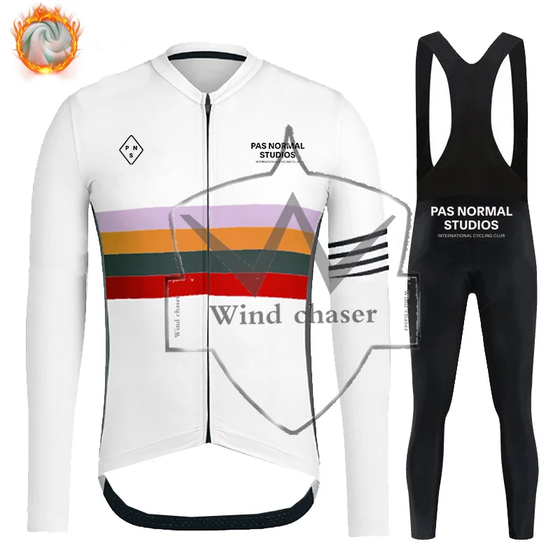 

PAS NORMAL STUDIOS 2023 Winter thermal PNS Cycling Clothes men Jersey suit outdoor bike MTB clothing Bib Pants set Ropa ciclismo