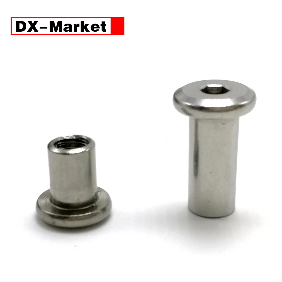 

M5 Hex Socket Nuts 8mm~60mm , 304 Stainless Steel Furniture Screw Female End ,M3~M10 Flat Head Rivet Nut, B020