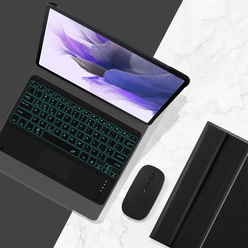 

With Bluetooth Keyboard Case For Samsung Galaxy Tab S8 Plus Case Tri-Folding Cover For S8 Plus Coque Tablet Kids