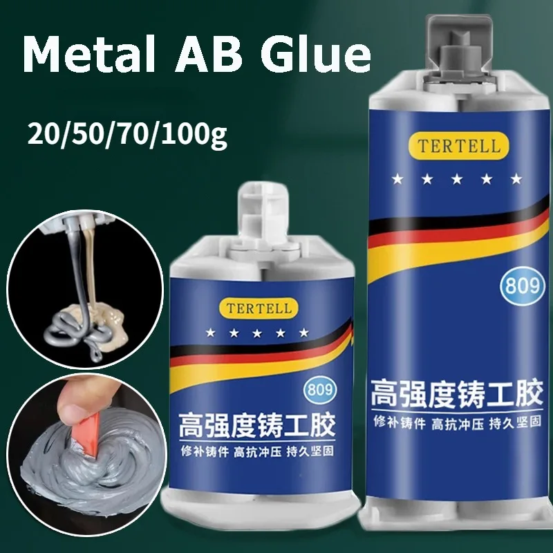 

100g Metal Repair Adhesive Industrial High Strength Bonding Sealant Weld Seam Metal Repair Agent Strong Casting AB Glues 2 In 1