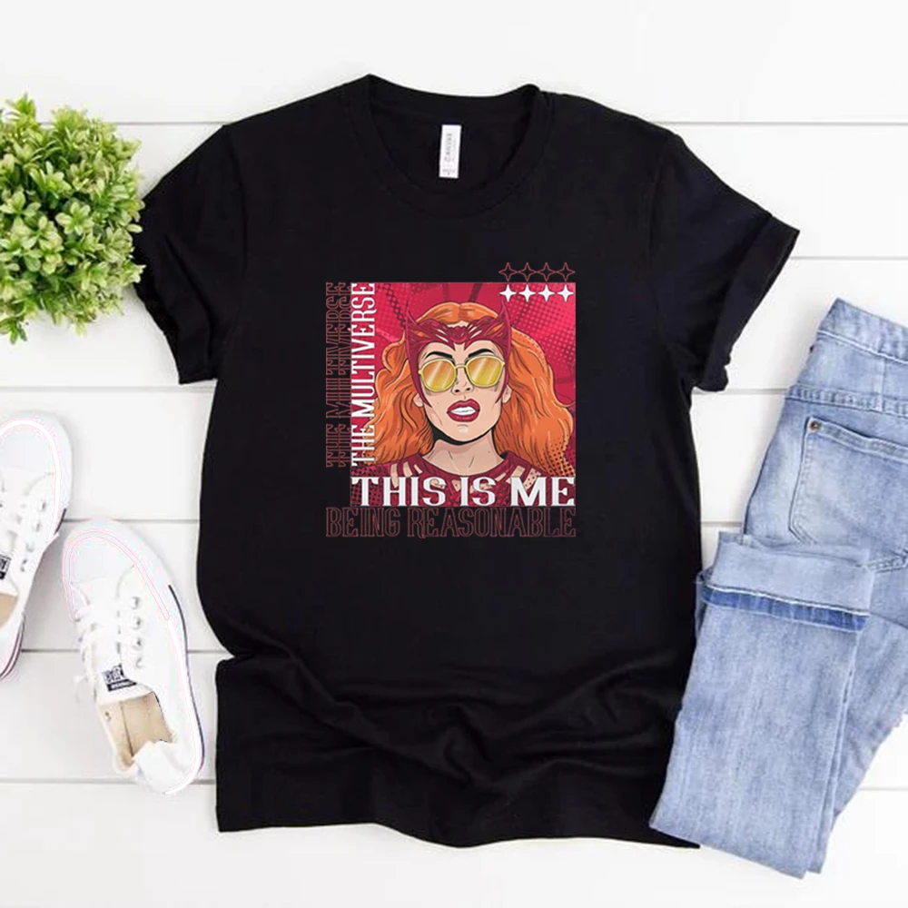 This Is Me Being Reasonable Tshirt Scarlet Witch T Shirt Women T-shirts Wanda Maximoff T Shirts Vintage Clothes Dr Strange Tees