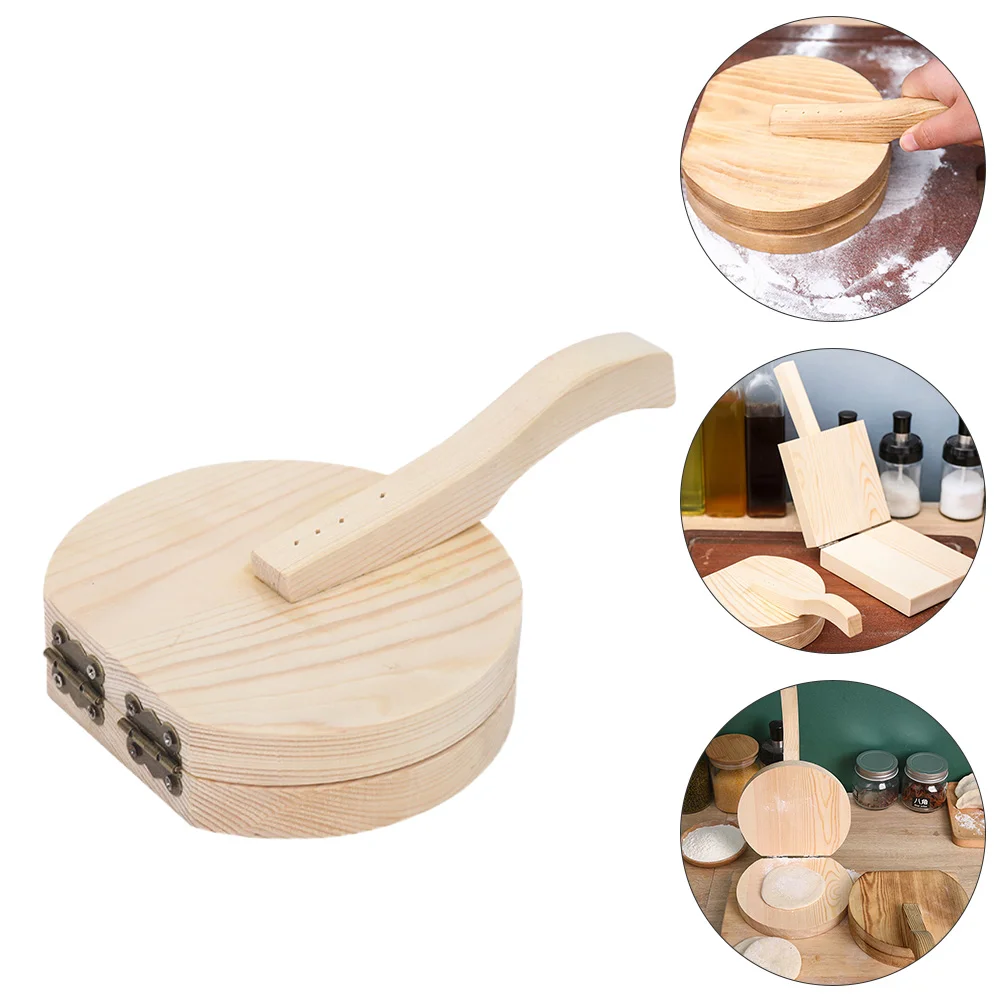 

Press Presser Dumpling Dough Maker Tortilla Mold Pressing Wooden Wrapper Wood Tool Skin Manual Pasta Bun Pastry Tortillas