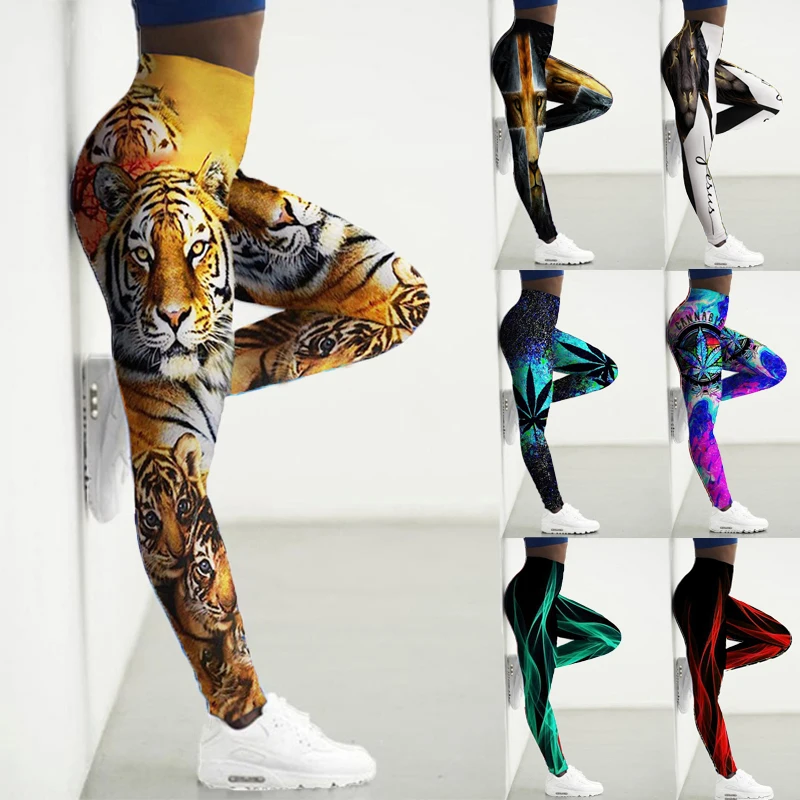 

Женские леггинсы с высокой талией, штаны для йоги с цифровым 3D принтом, колготки, одежда для тренажерного зала, леггинсы для тренировок, бега...