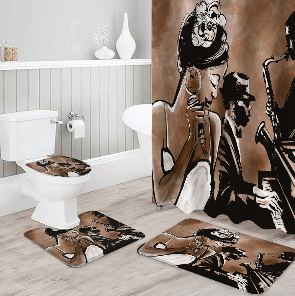 

Набор занавесок для душа с рисунком певицы, фортепиано, музыкальный инструмент