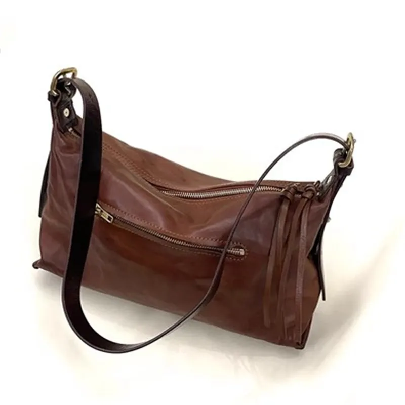 

Organizer designer genuine leather ladies shoulder bag designer outdoor casual daily luxury real cowhide women's underarm bag