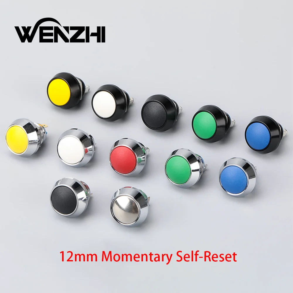 

12mm Momentary Push Button Start Stop Power Switch Metal 1A/36V Without Fixation Backlit Connected Electrical On Off Screw Auto