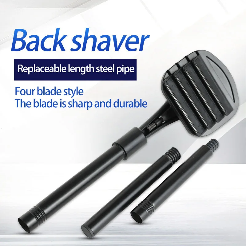 

Back Shaver for Men Foldable Trimmer Adjustable Long Handle Removal Razors Body Leg Back Hair Razor With 4 Blades Shaving Razor