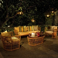 outdoor rattan sofa coffee table combination living room terrace outdoor furniture villa courtyard leisure balcony three person