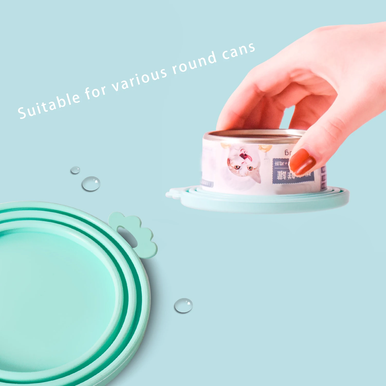 

Silicone Cat Canned Lid Pet Food Cover Storage keep clean Lids
