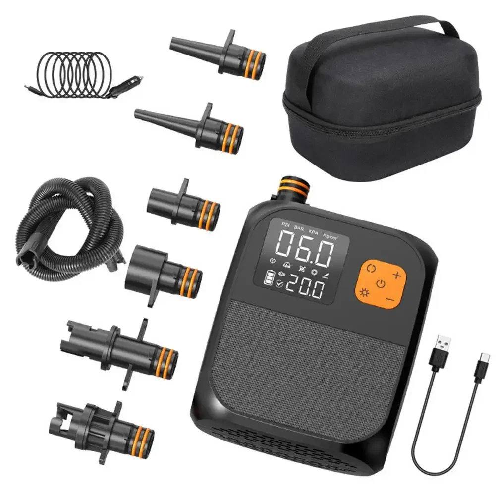 

25PSI электрический насос для весла, портативный насос для серфинга на открытом воздухе, 2000 мАч, перезаряжаемый электрический насос для каяка, лодки, надувной насос для серфинга на открытом воздухе