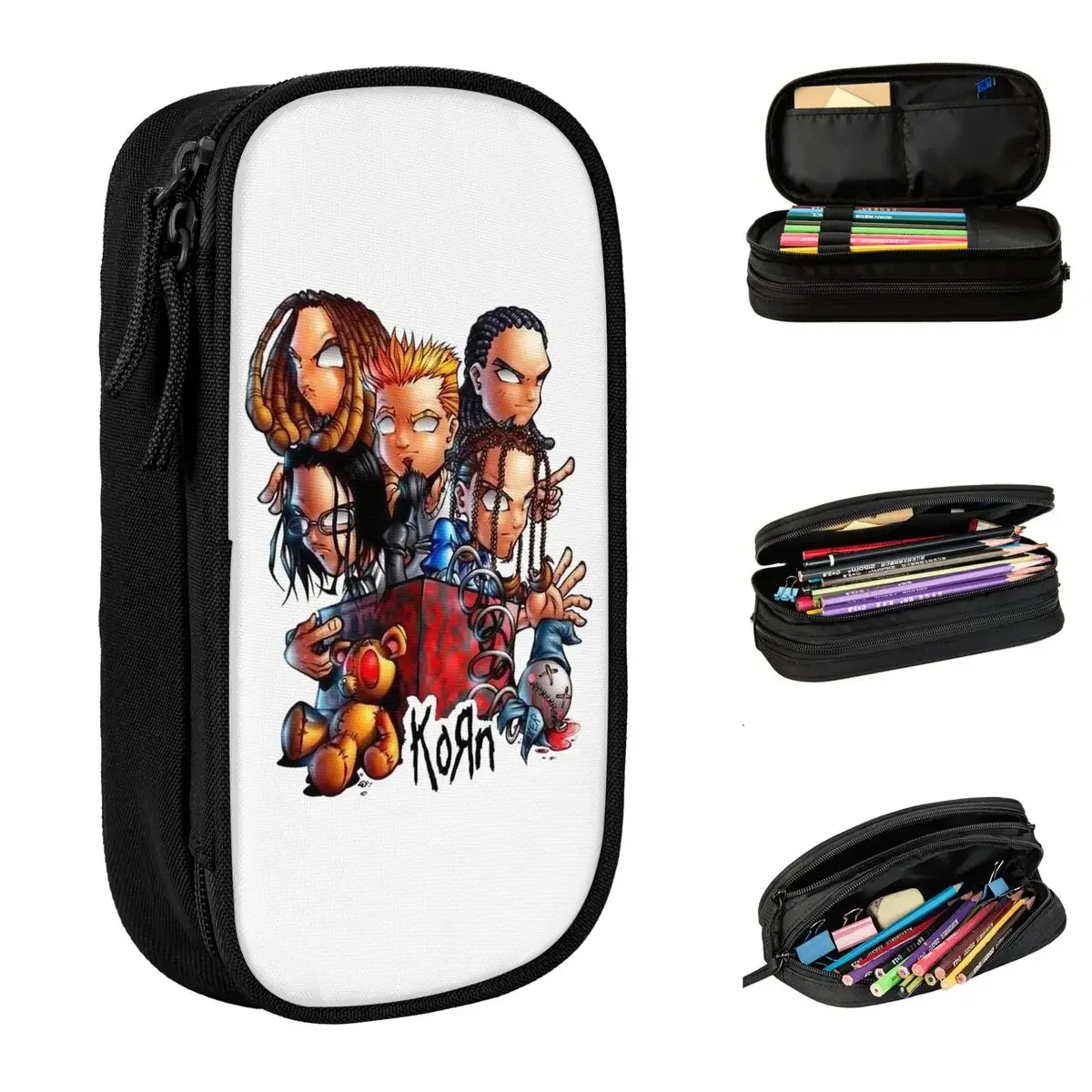 Милый карандаш Korn ранцы с держателем для музыкальных ручек в стиле рок большой