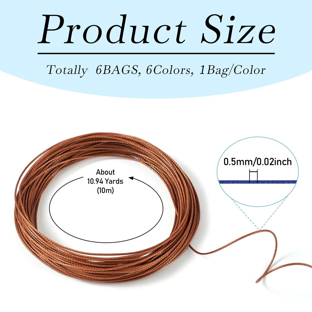 Круглые Вощеные полиэфирные нити 10 м/цвет 0 5 мм вощеные спиральные струны с