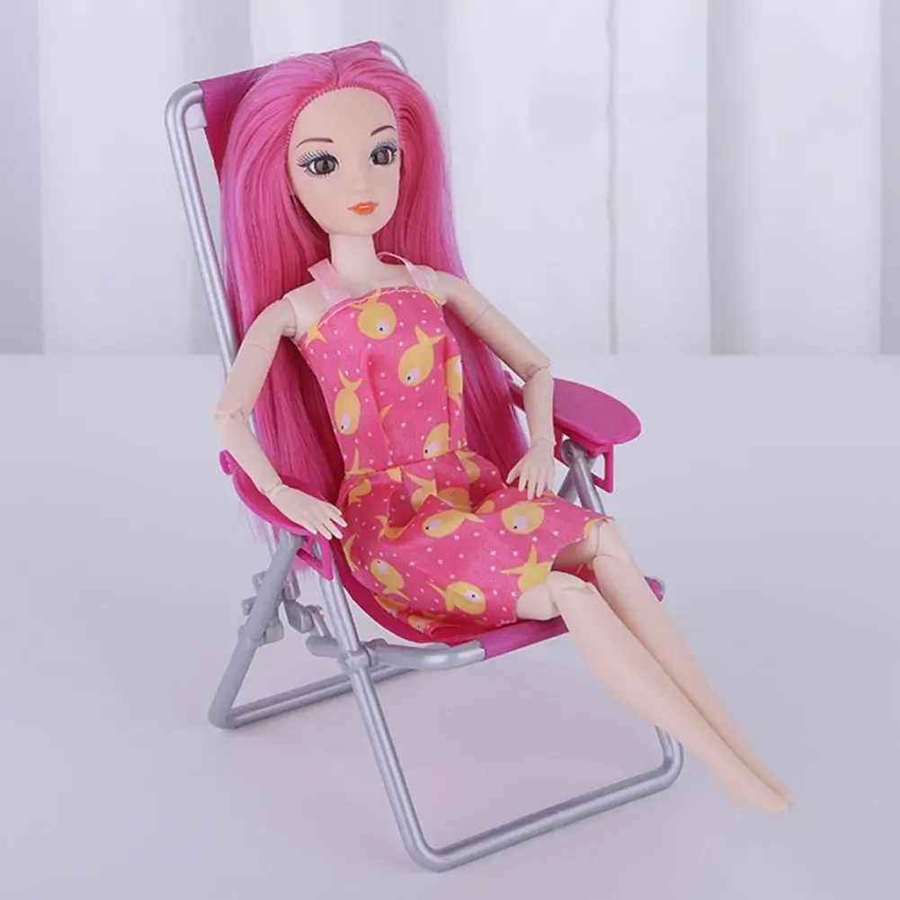 

Мини-стул для кукольного домика, симпатичная Складная Мебель для кукольного домика, пляжный стул для дома