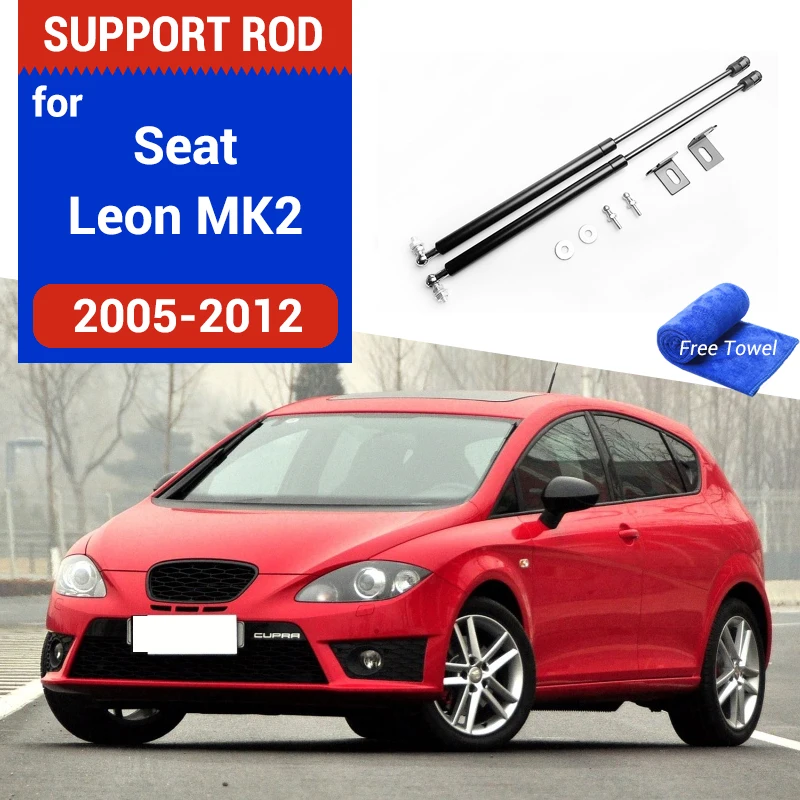 

Car Engine Cover for Seat Leon 2005 2006 2007 2008 2009 2010 2011 2012 mk2 Hood Spring Shock Bracket Hydraulic Rod Strut Bars