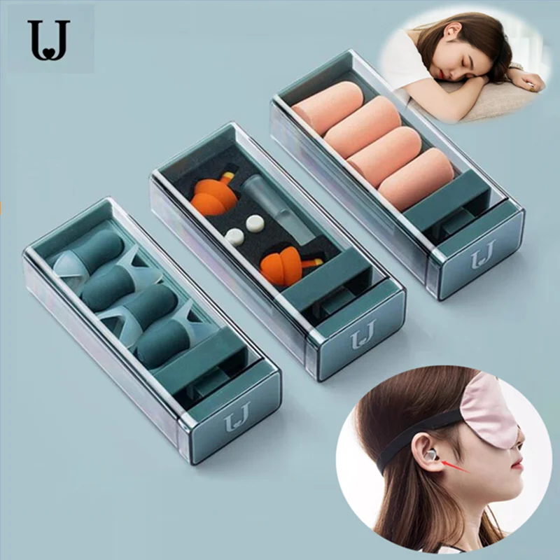 

Xiaomi Jordan&Judy Soundproof Earplugs For Sleep Noise Reduction Light Soft Silicone Sleeping foam Travel Sleep Earplugs