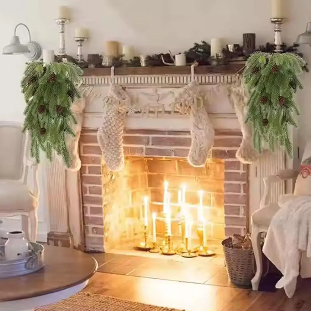 2 шт. сосновые иглы шишки виноградная лоза висячие ветки милые зимние дверные