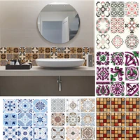 10 pcsset mandala style crystal hard film tiles wall stickers kitchen bathroom wardrobe decoration pvc home decoration