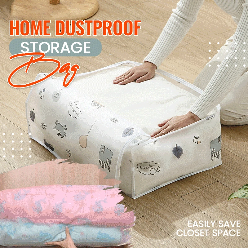 

Home Dust Proof Storage Bag PEVA Printed Quilt Cartoon Clothes Quilt Storage Moisture Proof Big Capacity Household Organizer