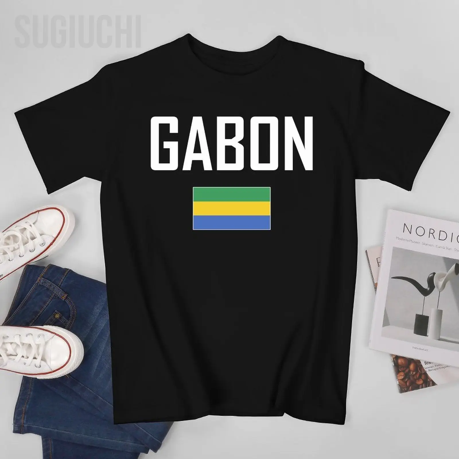 

Unisex Men Tshirt GABON Flag And Font Tees T-Shirt O-neck T Shirts Women Boys 100% Cotton Clothing More Color