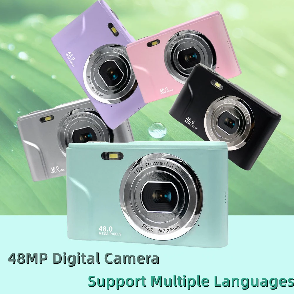 16x Zoom Mini Digital Camera Student Home Cameras 48MP Ccd Video Record Micro Single Gift Universal Photography 1080P HD Screen enlarge