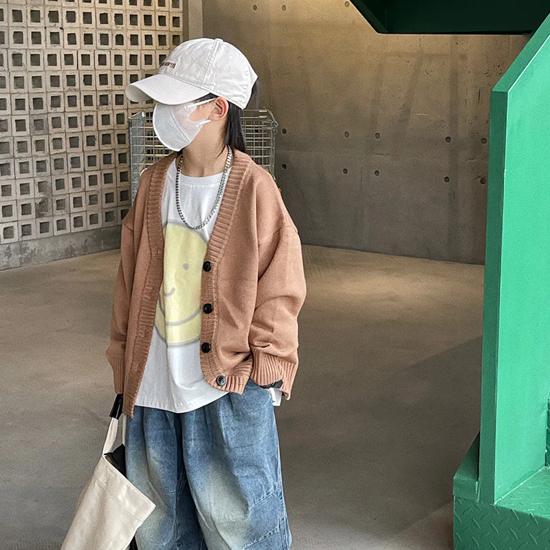 

Baoduo Children's Clothing Children's Cardigan Coat Spring and Autumn Clothing 2023 New Western Style Boys' Knitting Top Fashion