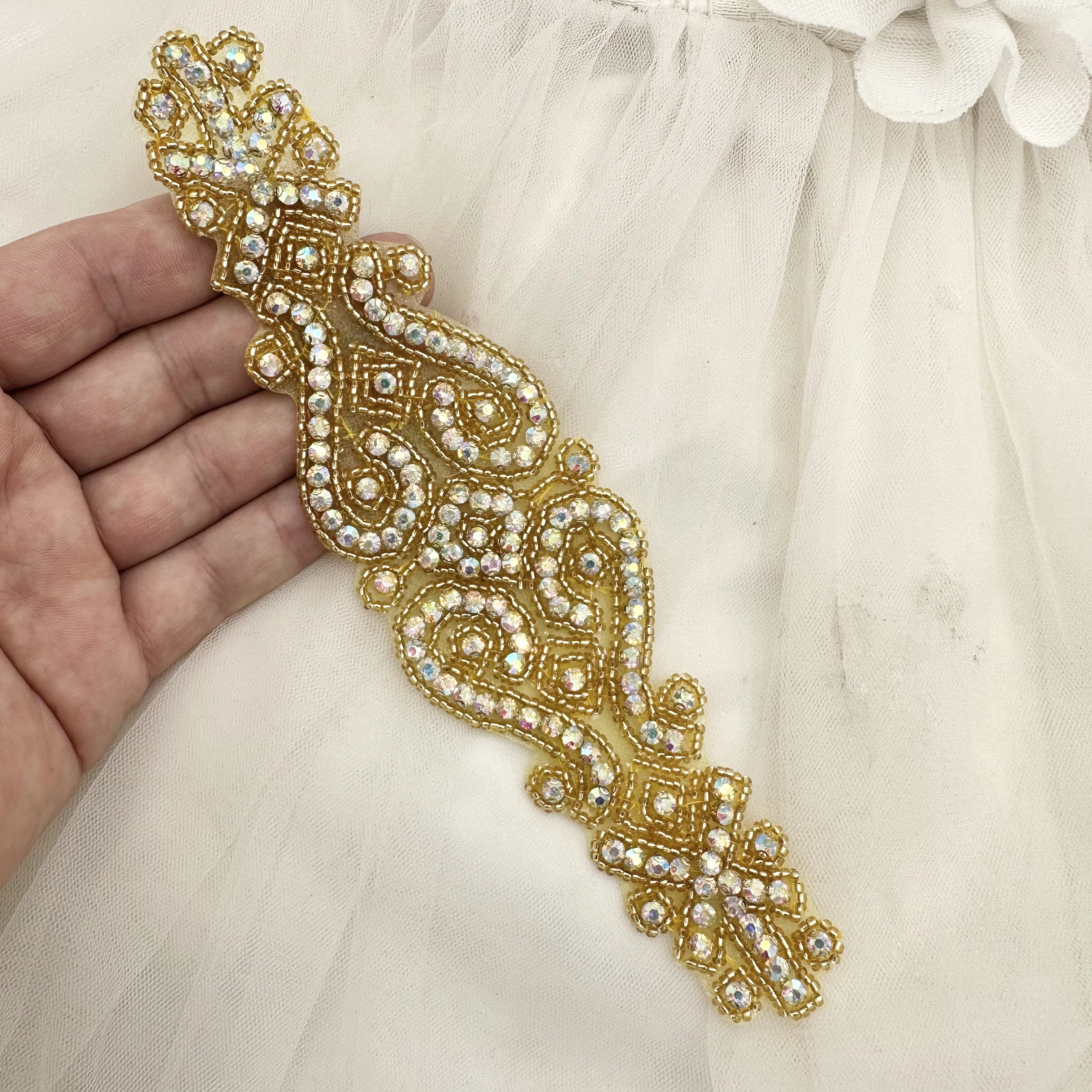 Свадебный Пояс Гламурный Широкий Регулируемый Сверкающий Аксессуар С