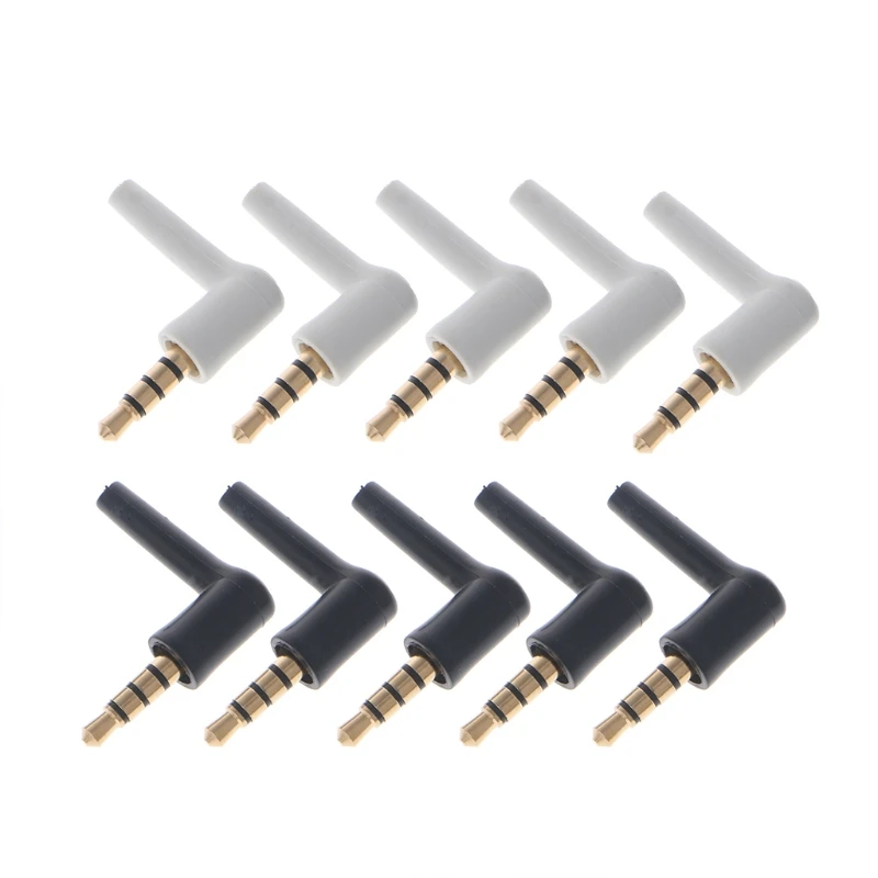 

10 Pcs Gold Plated 3/4 Pole 3.5mm 90° Male Stereo Headphone Mini Plug o