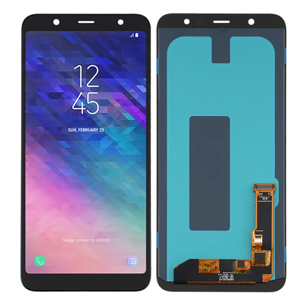 Super AMOLED LCD Display Screen and Touch Digitizer Assembly for Samsung Galaxy A6+ (2018) SM-A605 Black LCD Screen Replacement