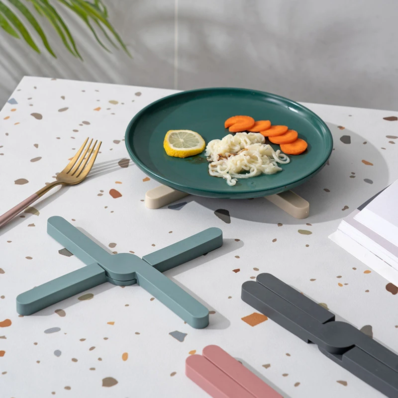 Современная складная нескользящая силиконовая подставка для кастрюли коврик