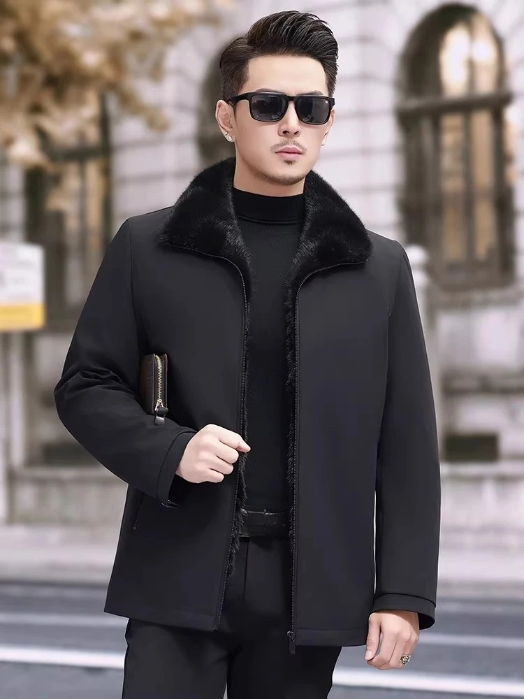 Фото Мужская зимняя куртка AYUNSUE из натурального меха с отстегивающейся подкладкой из цельного меха норки, теплая парка из натурального меха, Casaco Masculino №3